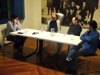 Julio Daio Borges, Sérgio Rodrigues, Paulo Polzonoff Jr. e Jonas Lopes em foto de Tais Laporta