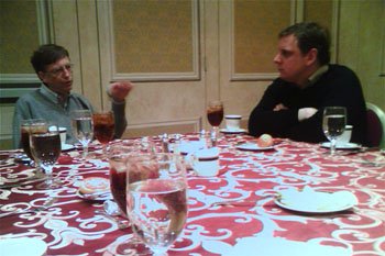 Bill Gates talking with Michael Arrington of TechCrunch